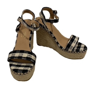 DBDK Black Gingham Evgenia Espadrille Wedge NEW Size‎ 7